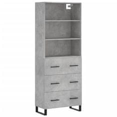 Vidaxl Skříň highboard betonově šedá 69,5x34x180 cm kompozitní dřevo