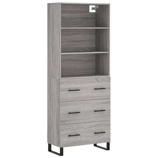 Vidaxl Skříň highboard šedá sonoma 69,5 x 34 x 180 cm kompozitní dřevo