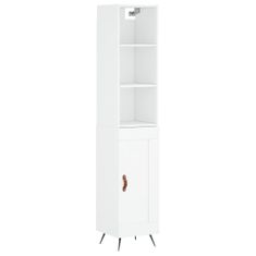 Vidaxl Skříň highboard bílá 34,5 x 34 x 180 cm kompozitní dřevo