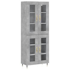 Greatstore Skříň highboard betonově šedá 69,5x34x180 cm kompozitní dřevo