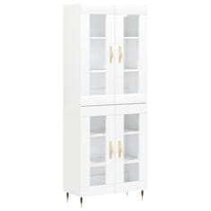 Greatstore Skříň highboard bílá 69,5 x 34 x 180 cm kompozitní dřevo