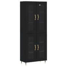 Greatstore Skříň highboard černá 69,5 x 34 x 180 cm kompozitní dřevo