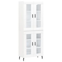 Greatstore Skříň highboard bílá 69,5 x 34 x 180 cm kompozitní dřevo