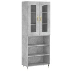 Greatstore Skříň highboard betonově šedá 69,5x34x180 cm kompozitní dřevo