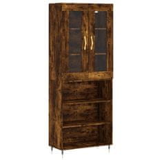 Greatstore Skříň highboard kouřový dub 69,5 x 34 x 180 cm kompozitní dřevo