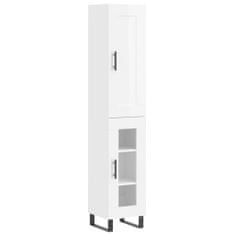 Vidaxl Skříň highboard bílá s vysokým leskem 34,5x34x180 cm kompozit