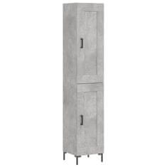 Greatstore Skříň highboard betonově šedá 34,5x34x180 cm kompozitní dřevo