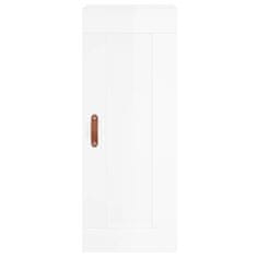 Vidaxl Skříň highboard bílá s vysokým leskem 34,5x34x180 cm kompozit