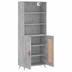 Greatstore Skříň highboard betonově šedá 69,5x34x180 cm kompozitní dřevo