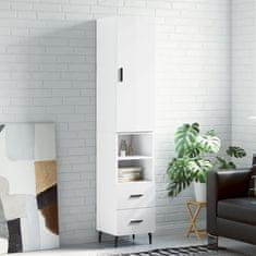 Vidaxl Skříň highboard bílá s vysokým leskem 34,5x34x180 cm kompozit