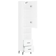 Vidaxl Skříň highboard bílá s vysokým leskem 34,5x34x180 cm kompozit