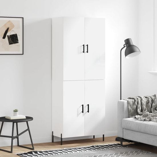 Vidaxl Skříň highboard lesklá bílá 69,5 x 34 x 180 cm kompozitní dřevo