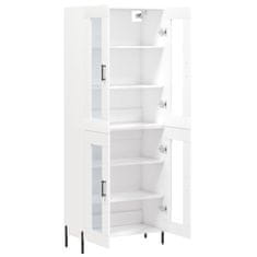 Greatstore Skříň highboard bílá 69,5 x 34 x 180 cm kompozitní dřevo