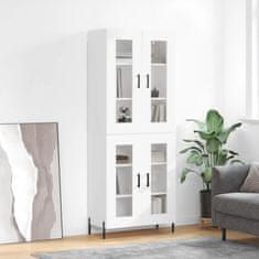 Greatstore Skříň highboard bílá 69,5 x 34 x 180 cm kompozitní dřevo