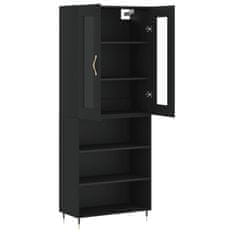 Greatstore Skříň highboard černá 69,5 x 34 x 180 cm kompozitní dřevo