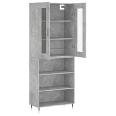 Vidaxl Skříň highboard betonově šedá 69,5x34x180 cm kompozitní dřevo