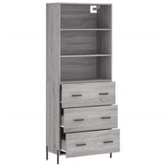 Greatstore Skříň highboard šedá sonoma 69,5 x 34 x 180 cm kompozitní dřevo