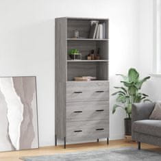 Greatstore Skříň highboard šedá sonoma 69,5 x 34 x 180 cm kompozitní dřevo