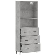 Vidaxl Skříň highboard betonově šedá 69,5x34x180 cm kompozitní dřevo