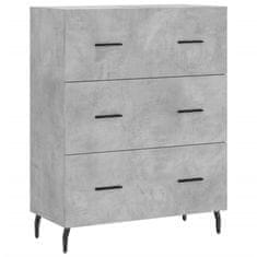 Vidaxl Skříň highboard betonově šedá 69,5x34x180 cm kompozitní dřevo