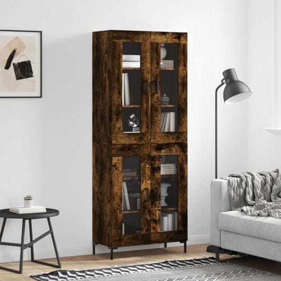 Vidaxl Skříň highboard kouřový dub 69,5 x 34 x 180 cm kompozitní dřevo