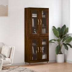 Greatstore Skříň highboard hnědý dub 69,5 x 34 x 180 cm kompozitní dřevo