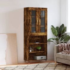 Greatstore Skříň highboard kouřový dub 69,5 x 34 x 180 cm kompozitní dřevo