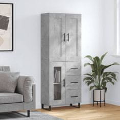 Greatstore Skříň highboard betonově šedá 69,5x34x180 cm kompozitní dřevo