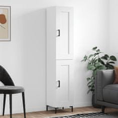 Greatstore Skříň highboard bílá s vysokým leskem 34,5x34x180 cm kompozit