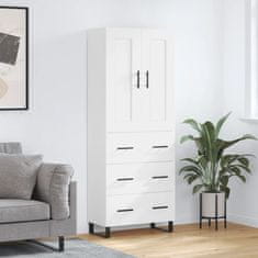 Greatstore Skříň highboard bílá 69,5 x 34 x 180 cm kompozitní dřevo