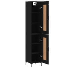 Greatstore Skříň highboard černá 34,5 x 34 x 180 cm kompozitní dřevo