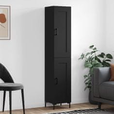 Greatstore Skříň highboard černá 34,5 x 34 x 180 cm kompozitní dřevo