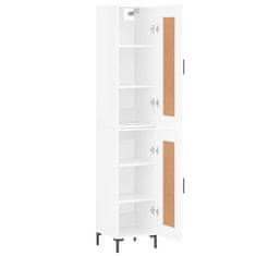 Greatstore Skříň highboard bílá s vysokým leskem 34,5x34x180 cm kompozit