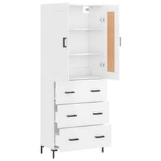 Vidaxl Skříň highboard lesklá bílá 69,5 x 34 x 180 cm kompozitní dřevo