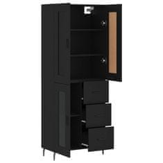 Vidaxl Skříň highboard černá 69,5 x 34 x 180 cm kompozitní dřevo