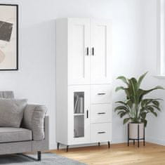 Greatstore Skříň highboard bílá 69,5 x 34 x 180 cm kompozitní dřevo