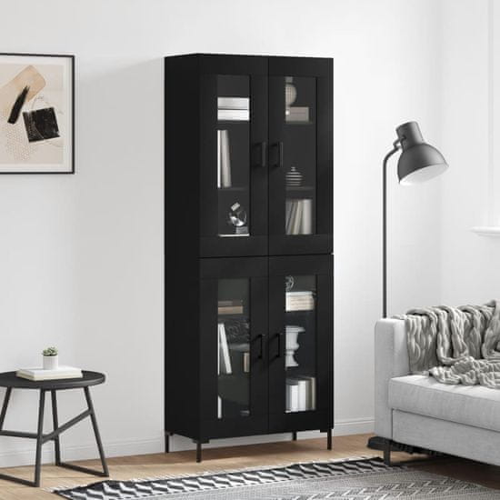 Vidaxl Skříň highboard černá 69,5 x 34 x 180 cm kompozitní dřevo