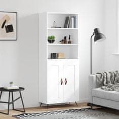 Greatstore Skříň highboard bílá 69,5 x 34 x 180 cm kompozitní dřevo