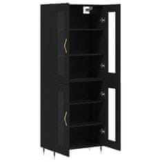 Greatstore Skříň highboard černá 69,5 x 34 x 180 cm kompozitní dřevo