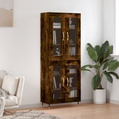 Greatstore Skříň highboard kouřový dub 69,5 x 34 x 180 cm kompozitní dřevo