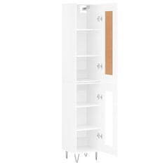 Vidaxl Skříň highboard bílá s vysokým leskem 34,5x34x180 cm kompozit