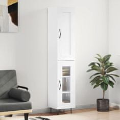 Vidaxl Skříň highboard bílá s vysokým leskem 34,5x34x180 cm kompozit