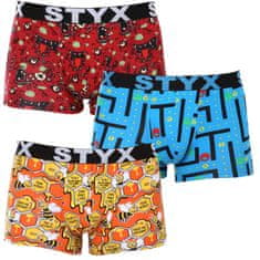 Styx 3PACK Pánské boxerky art sportovní guma nadrozměr (3R12914) - velikost 4XL