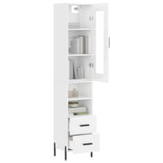 Greatstore Skříň highboard bílá s vysokým leskem 34,5x34x180 cm kompozit