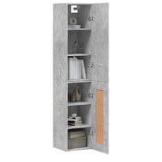 Greatstore Skříň highboard betonově šedá 34,5x34x180 cm kompozitní dřevo