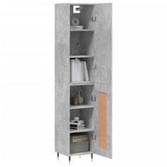 Greatstore Skříň highboard betonově šedá 34,5x34x180 cm kompozitní dřevo