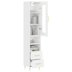 Greatstore Skříň highboard bílá s vysokým leskem 34,5x34x180 cm kompozit