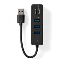 Nedis CCGB61250BK01 USB hub 1x USB-A na 3x USB-A + čtečka paměťových karet SD/MicroSD, 5 Gbps