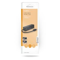 Nedis CCGB61250BK01 USB hub 1x USB-A na 3x USB-A + čtečka paměťových karet SD/MicroSD, 5 Gbps