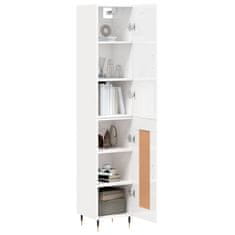 Greatstore Skříň highboard bílá s vysokým leskem 34,5x34x180 cm kompozit